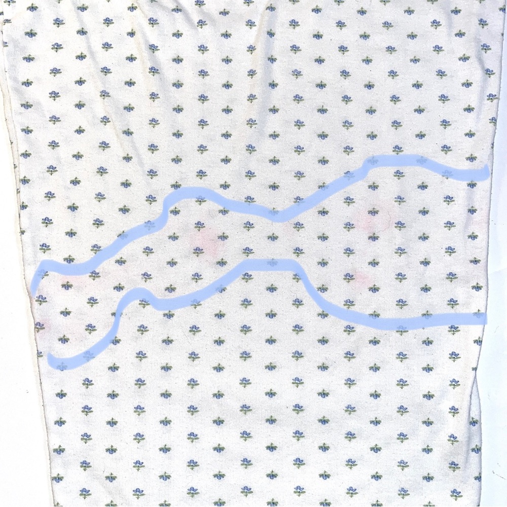 Chaps pajama set, white w/tiny blue flowers, cotton blend knit, feminine & cozy - Picture 13 of 16